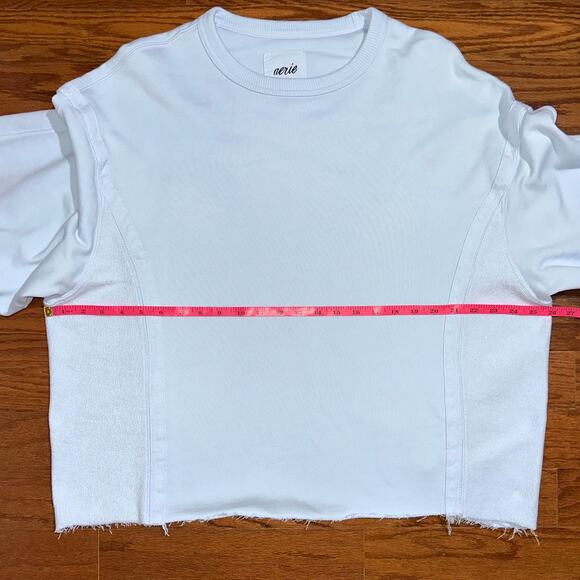 Aerie Light Blue Oversized Casual Cotton Blend Pullover Size Small - Picture 12 of 14